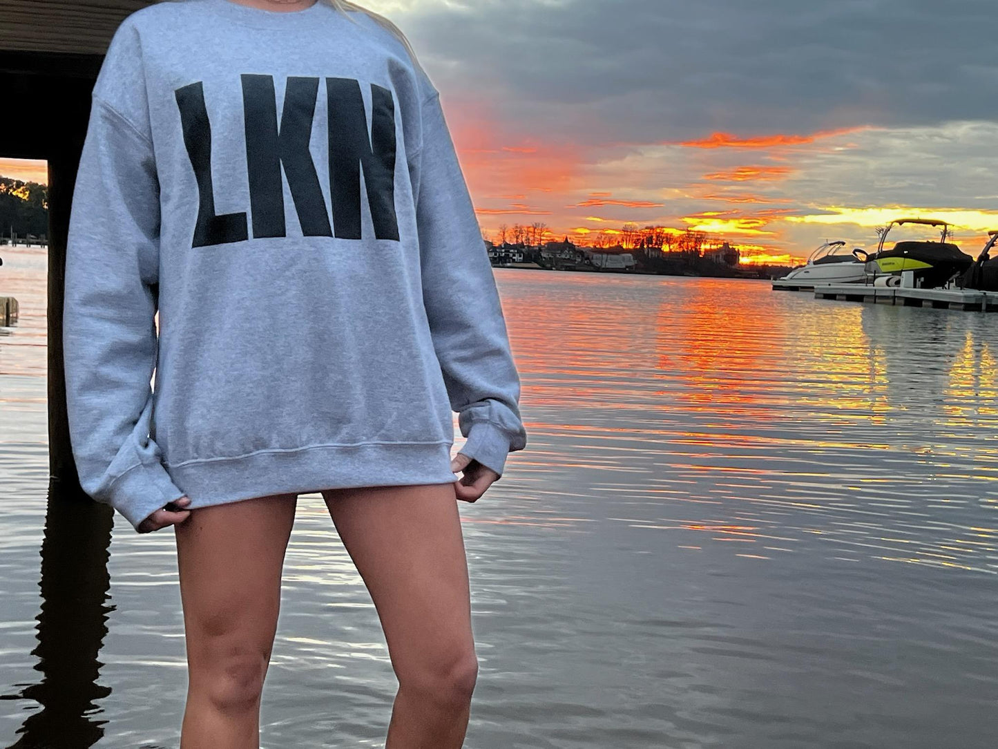 Lake Norman | LKN | Large Block Crewneck