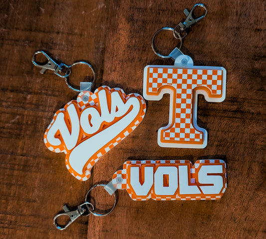 Tennessee Vols Checkered Keychains