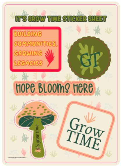 Grow Time Sticker Sheet  - PREORDER