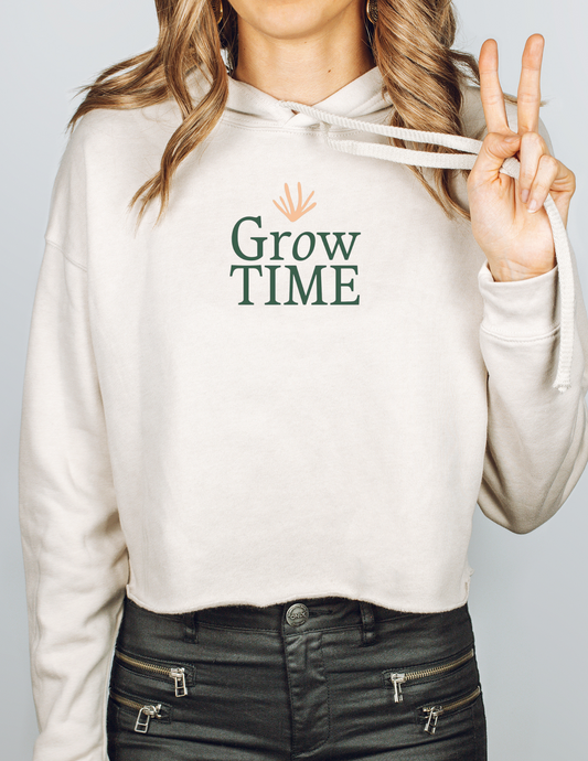 GROW TIME Cropped Hoodie