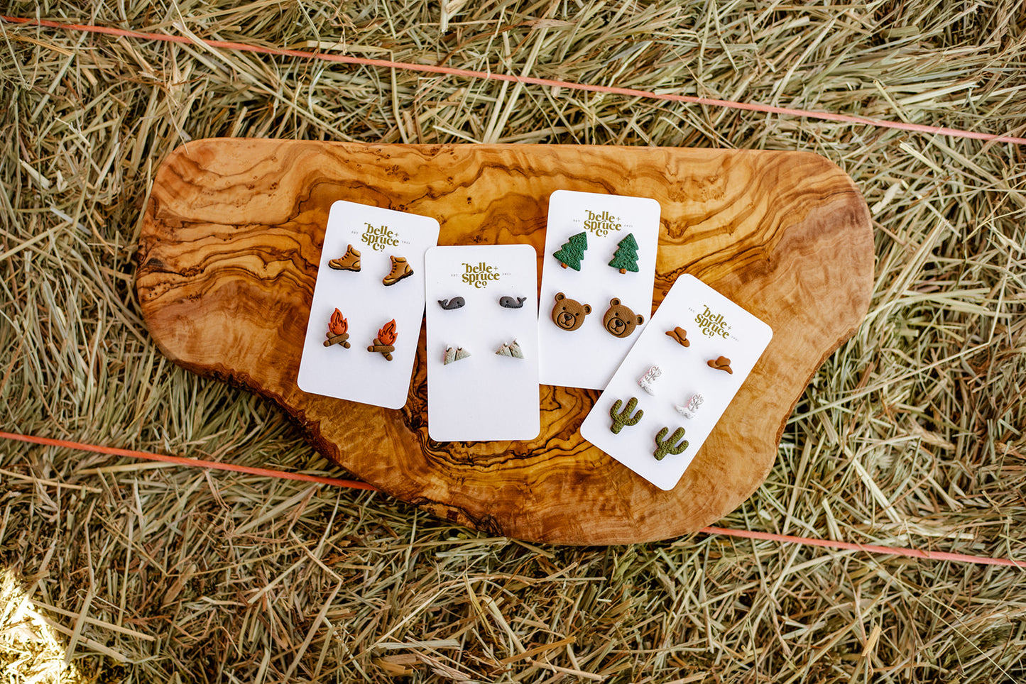 Grizzly Bear & Pine Tree Studs