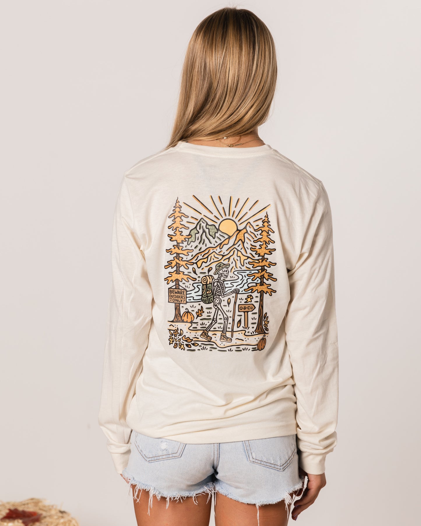 Hiking Skeleton Long Sleeve Tee